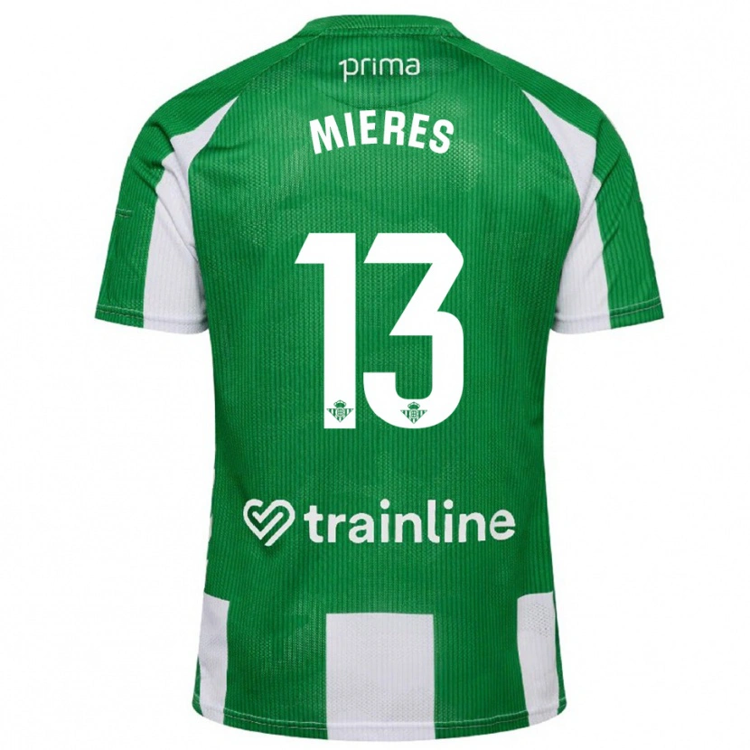 Danxen Dame Malena Mieres García #13 Grønn Hvit Hjemmetrøye Drakt Trøye 2025/26 Skjorter T-Skjorte