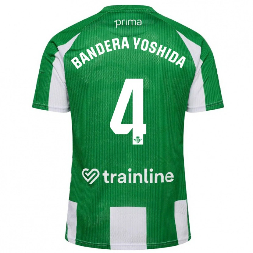 Danxen Dame Kenta Bandera Yoshida #4 Grønn Hvit Hjemmetrøye Drakt Trøye 2025/26 Skjorter T-Skjorte