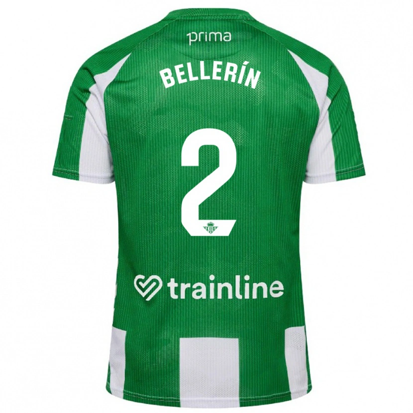 Danxen Dame Héctor Bellerín #2 Grønn Hvit Hjemmetrøye Drakt Trøye 2025/26 Skjorter T-Skjorte