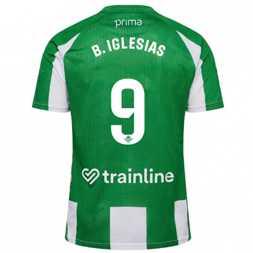 Danxen Dame Borja Iglesias #9 Grønn Hvit Hjemmetrøye Drakt Trøye 2025/26 Skjorter T-Skjorte