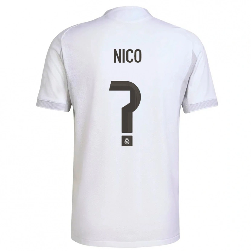 Danxen Dame Nico Sánchez #0 Hvit Gul Hjemmetrøye Drakt Trøye 2025/26 Skjorter T-Skjorte