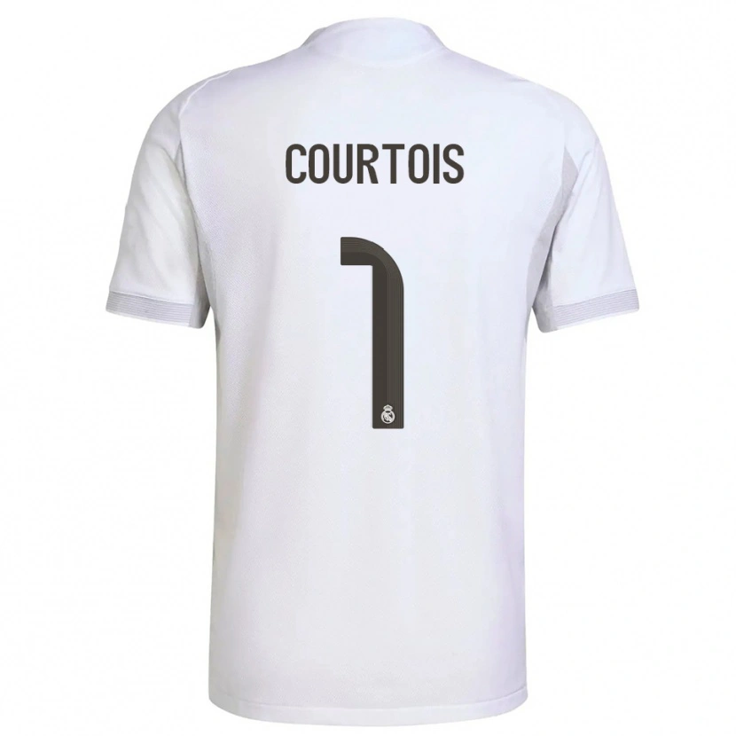 Danxen Dame Thibaut Courtois #1 Hvit Gul Hjemmetrøye Drakt Trøye 2025/26 Skjorter T-Skjorte