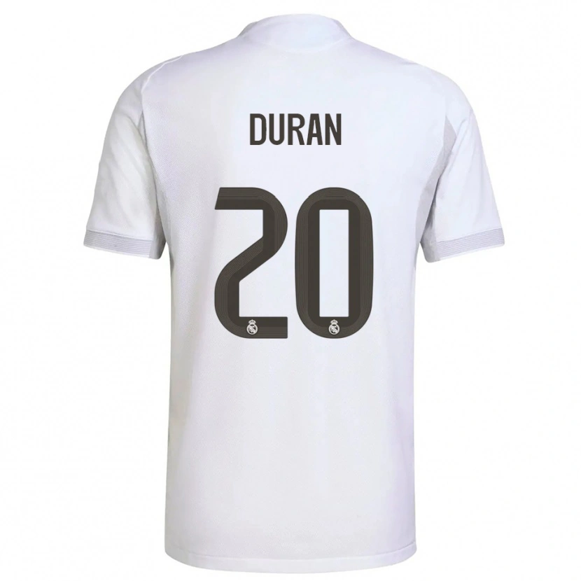 Danxen Dame Pol Duran #20 Hvit Gul Hjemmetrøye Drakt Trøye 2025/26 Skjorter T-Skjorte