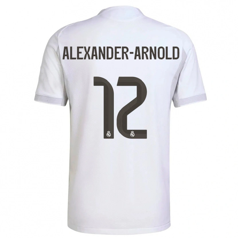 Danxen Dame Trent Alexander-Arnold #12 Hvit Gul Hjemmetrøye Drakt Trøye 2025/26 Skjorter T-Skjorte