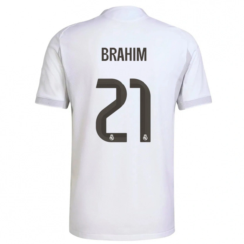 Danxen Dame Brahim Díaz #21 Hvit Gul Hjemmetrøye Drakt Trøye 2025/26 Skjorter T-Skjorte