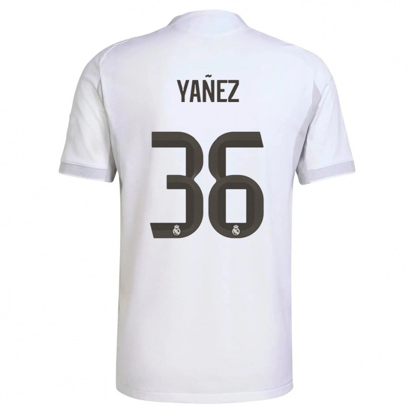 Danxen Dame Daniel Yáñez #36 Hvit Gul Hjemmetrøye Drakt Trøye 2025/26 Skjorter T-Skjorte