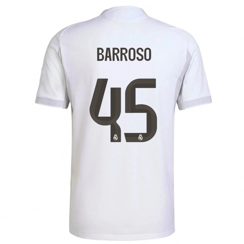 Danxen Dame Jaime Barroso #45 Hvit Gul Hjemmetrøye Drakt Trøye 2025/26 Skjorter T-Skjorte