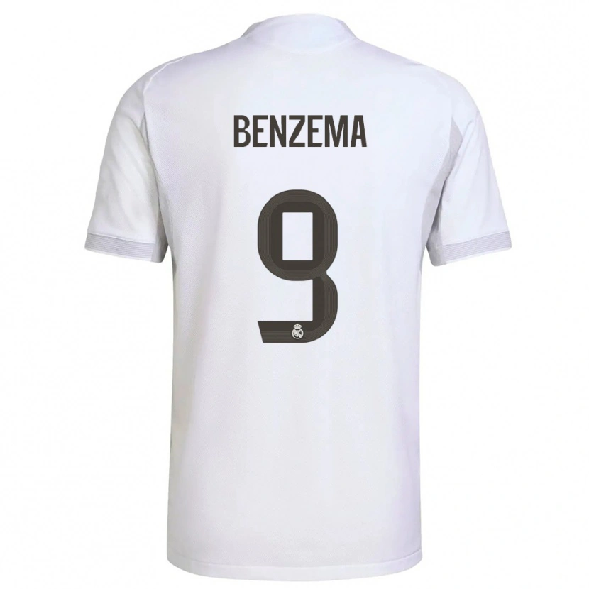 Danxen Dame Karim Benzema #9 Hvit Gul Hjemmetrøye Drakt Trøye 2025/26 Skjorter T-Skjorte