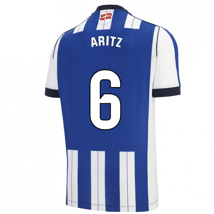 Danxen Dame Aritz Elustondo #6 Blå Hvit Hjemmetrøye Drakt Trøye 2025/26 Skjorter T-Skjorte