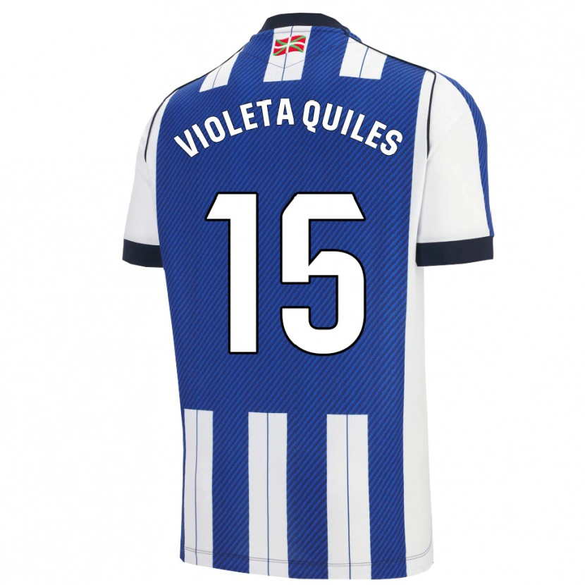 Danxen Dame Violeta Quiles #15 Blå Hvit Hjemmetrøye Drakt Trøye 2025/26 Skjorter T-Skjorte