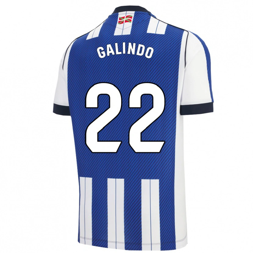 Danxen Dame Iker Galindo #22 Blå Hvit Hjemmetrøye Drakt Trøye 2025/26 Skjorter T-Skjorte