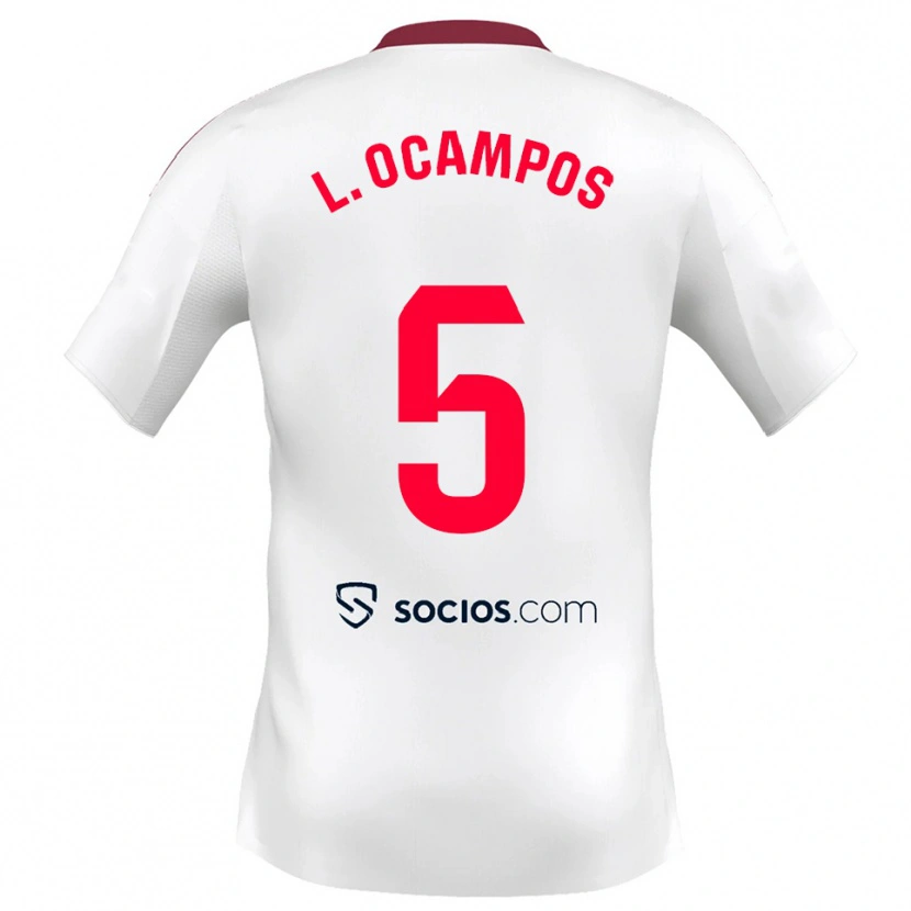 Danxen Dame Lucas Ocampos #5 Hvit Rød Hjemmetrøye Drakt Trøye 2025/26 Skjorter T-Skjorte