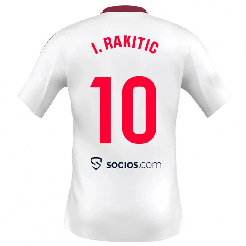 Danxen Dame Ivan Rakitic #10 Hvit Rød Hjemmetrøye Drakt Trøye 2025/26 Skjorter T-Skjorte