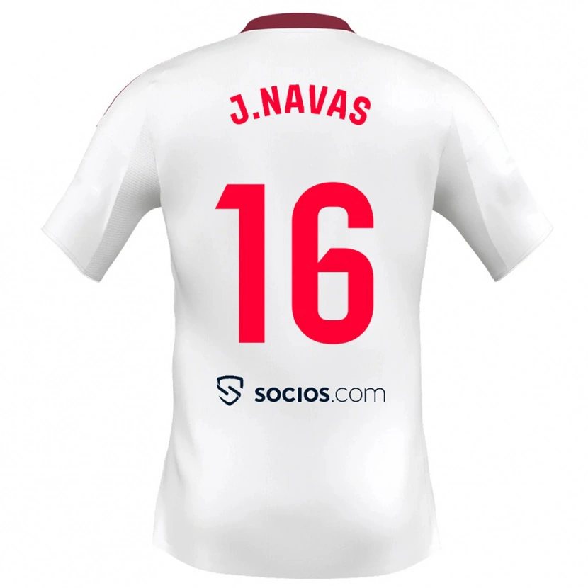 Danxen Dame Jesus Navas #16 Hvit Rød Hjemmetrøye Drakt Trøye 2025/26 Skjorter T-Skjorte