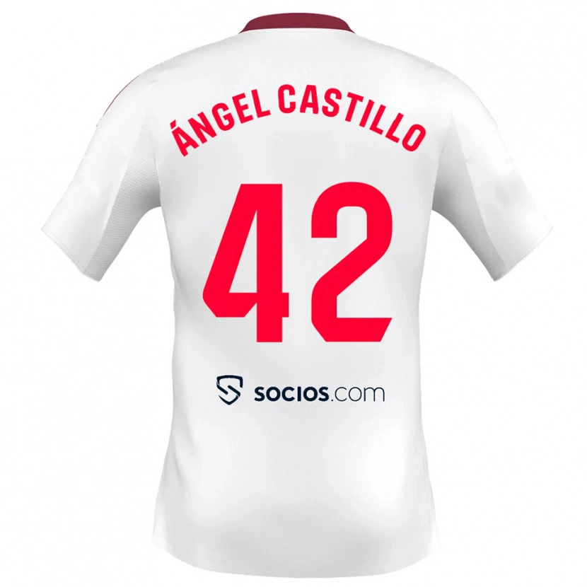 Danxen Dame Manuel Ángel Castillo #42 Hvit Rød Hjemmetrøye Drakt Trøye 2025/26 Skjorter T-Skjorte