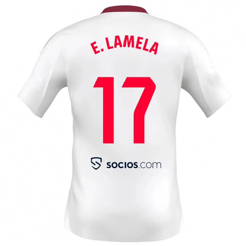 Danxen Dame Erik Lamela #17 Hvit Rød Hjemmetrøye Drakt Trøye 2025/26 Skjorter T-Skjorte