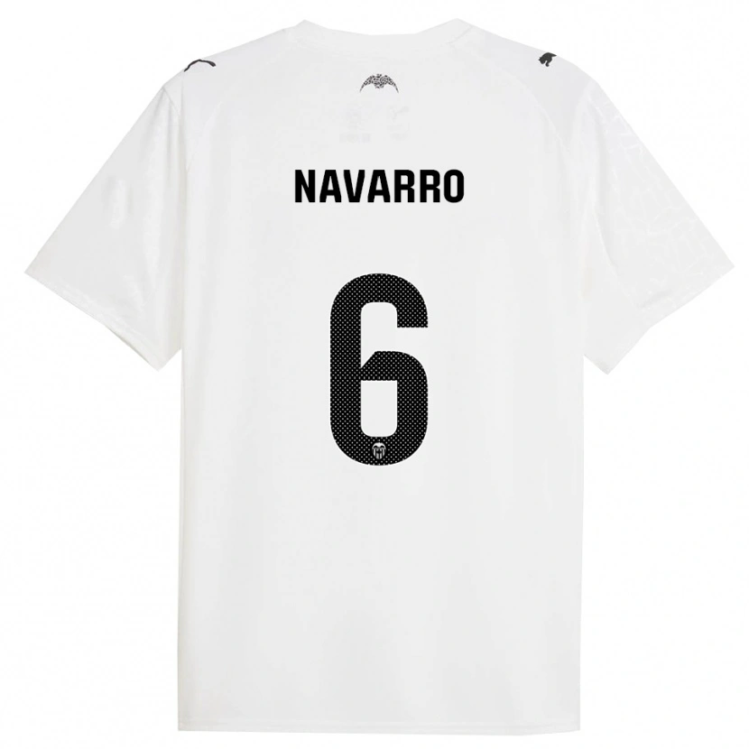 Danxen Dame Javi Navarro #6 Hvit Svart Hjemmetrøye Drakt Trøye 2025/26 Skjorter T-Skjorte