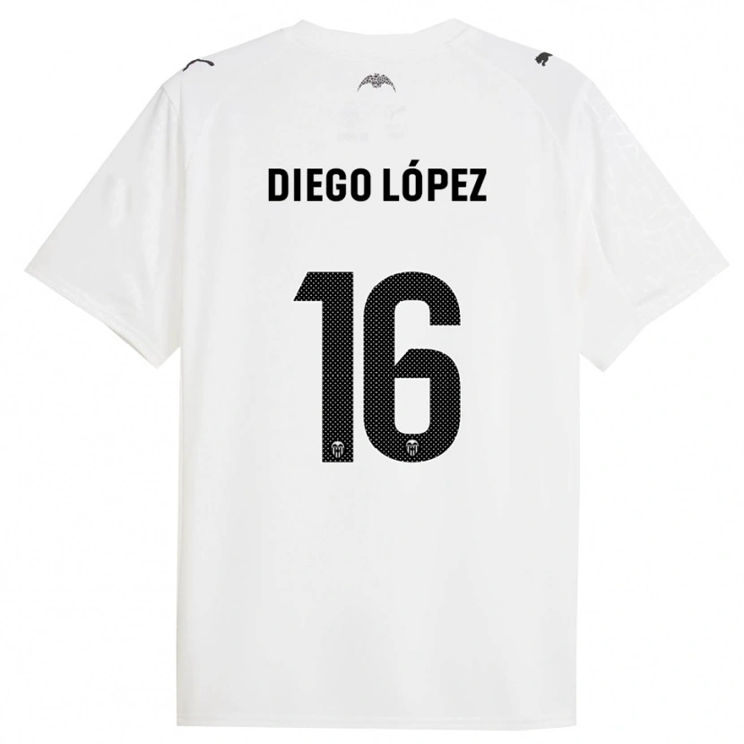 Danxen Dame Diego López #16 Hvit Svart Hjemmetrøye Drakt Trøye 2025/26 Skjorter T-Skjorte