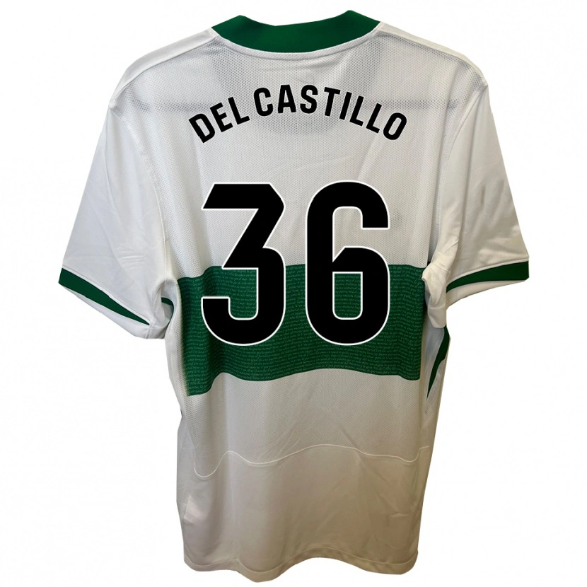 Danxen Dame Gonzalo Del Castillo #36 Hvit Grønn Hjemmetrøye Drakt Trøye 2025/26 Skjorter T-Skjorte