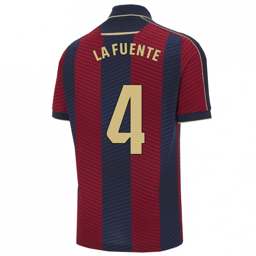 Danxen Dame Adrián De La Fuente #4 Rød Marineblå Hjemmetrøye Drakt Trøye 2025/26 Skjorter T-Skjorte