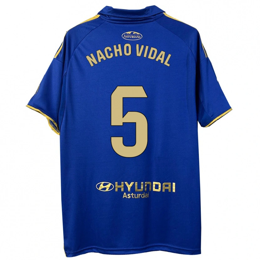 Danxen Dame Nacho Vidal #5 Blå Gull Hjemmetrøye Drakt Trøye 2025/26 Skjorter T-Skjorte