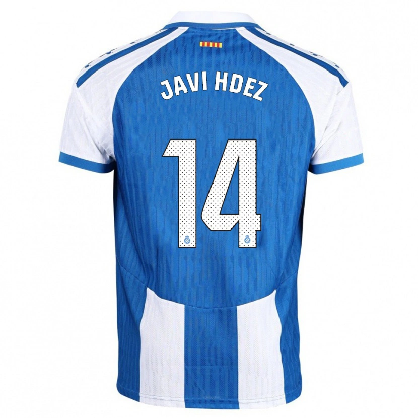 Danxen Dame Javi Hernández #14 Blå Hvit Hjemmetrøye Drakt Trøye 2025/26 Skjorter T-Skjorte