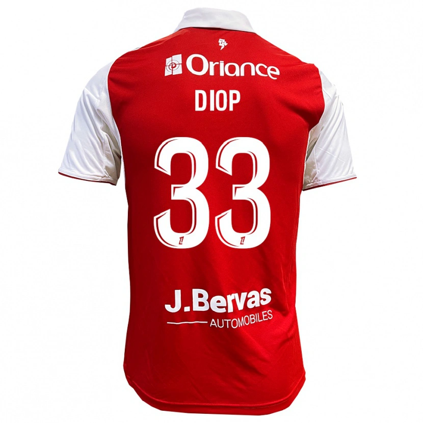 Danxen Dame Saliou Diop #33 Rød Hvit Hjemmetrøye Drakt Trøye 2025/26 Skjorter T-Skjorte