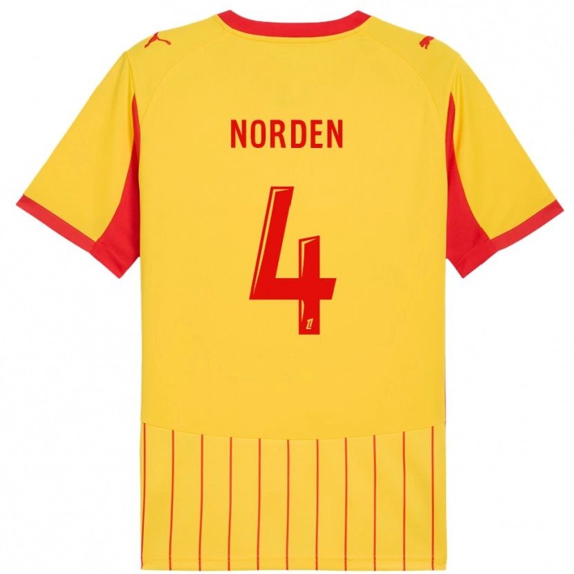 Danxen Dame Doreen Norden #4 Gul Rød Hjemmetrøye Drakt Trøye 2025/26 Skjorter T-Skjorte