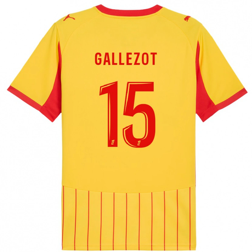 Danxen Dame Tim Gallezot #15 Gul Rød Hjemmetrøye Drakt Trøye 2025/26 Skjorter T-Skjorte