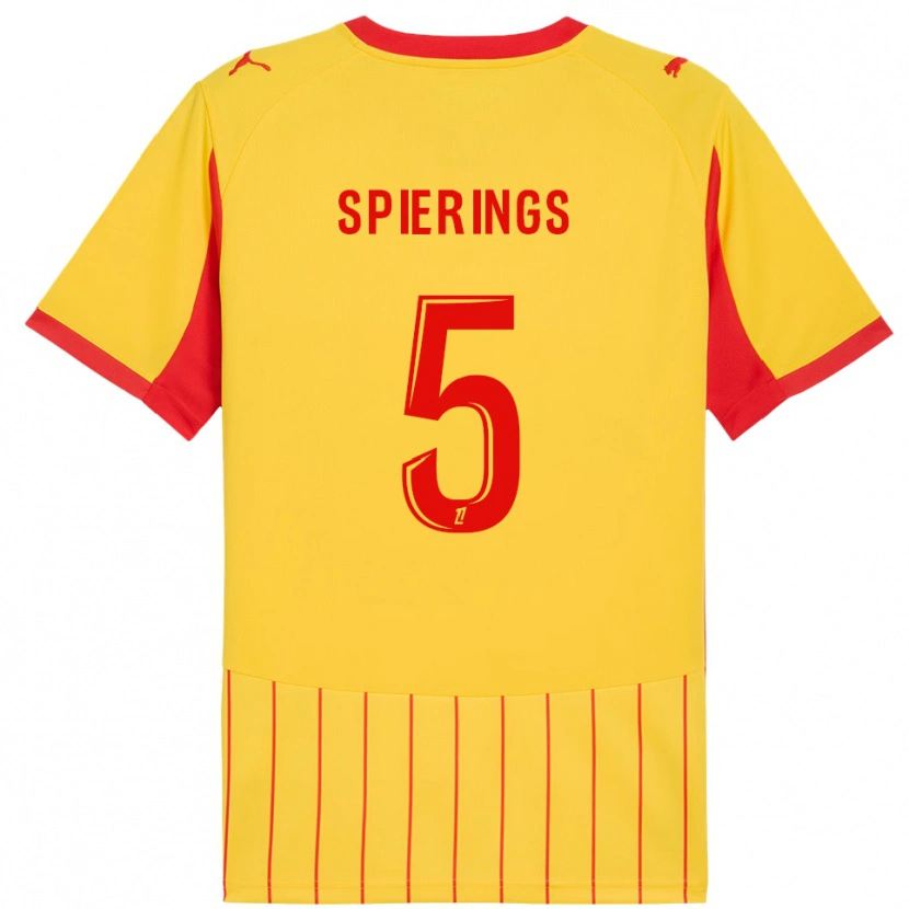 Danxen Dame Stijn Spierings #5 Gul Rød Hjemmetrøye Drakt Trøye 2025/26 Skjorter T-Skjorte