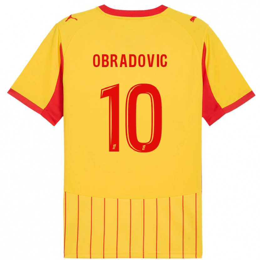 Danxen Dame Ognjen Obradovic #10 Gul Rød Hjemmetrøye Drakt Trøye 2025/26 Skjorter T-Skjorte