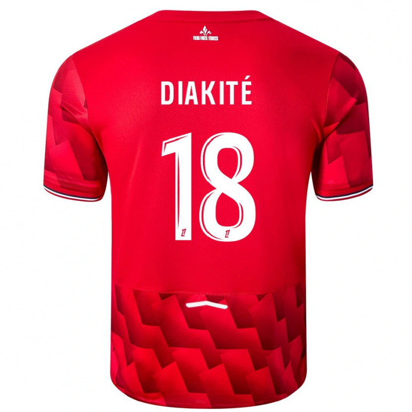 Danxen Dame Bafodé Diakité #18 Rød Hvit Hjemmetrøye Drakt Trøye 2025/26 Skjorter T-Skjorte