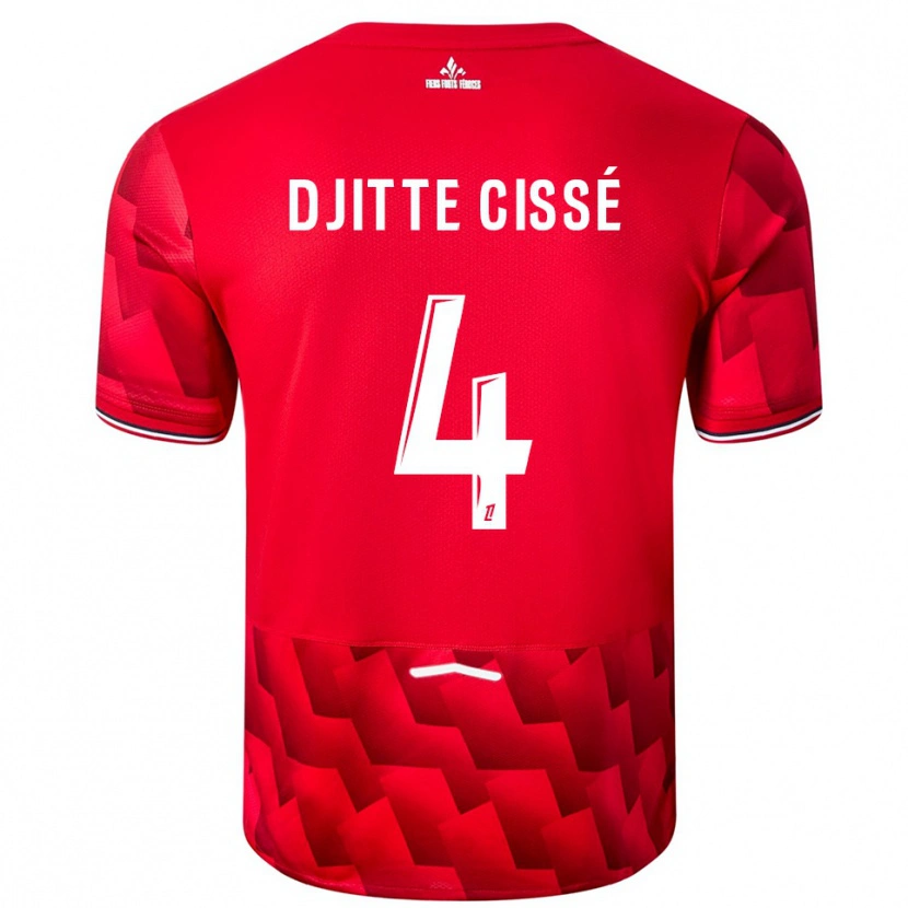 Danxen Dame Babacar Djitte Cissé #4 Rød Hvit Hjemmetrøye Drakt Trøye 2025/26 Skjorter T-Skjorte