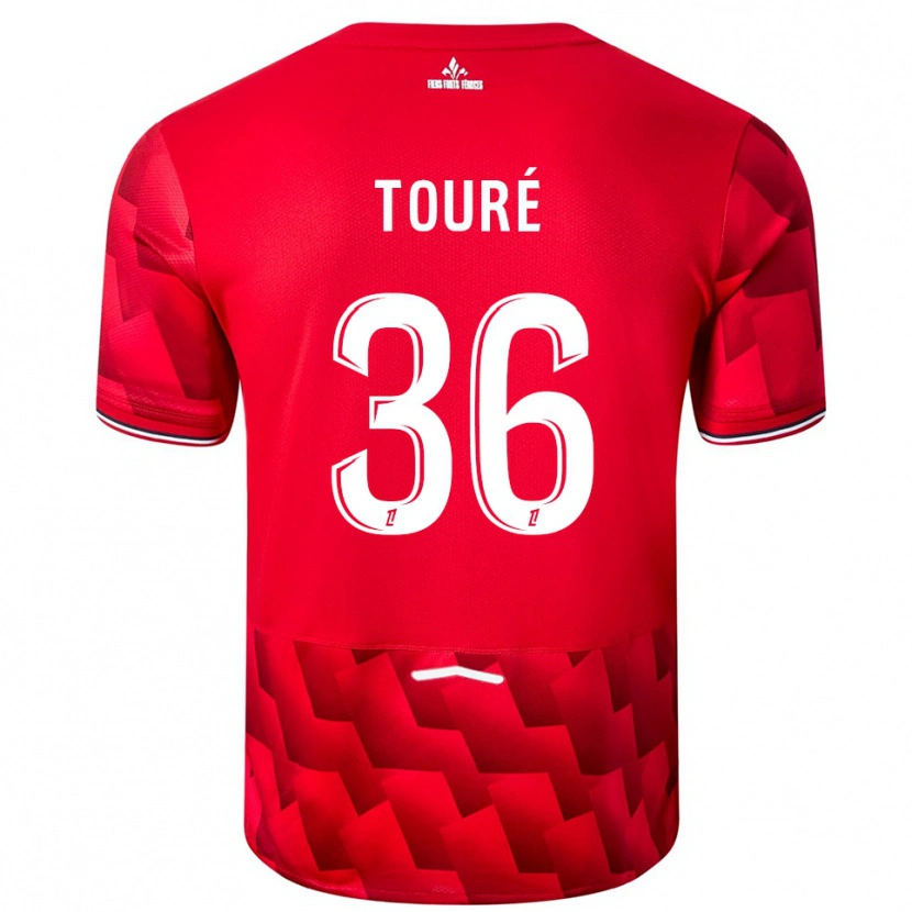 Danxen Dame Ousmane Touré #36 Rød Hvit Hjemmetrøye Drakt Trøye 2025/26 Skjorter T-Skjorte