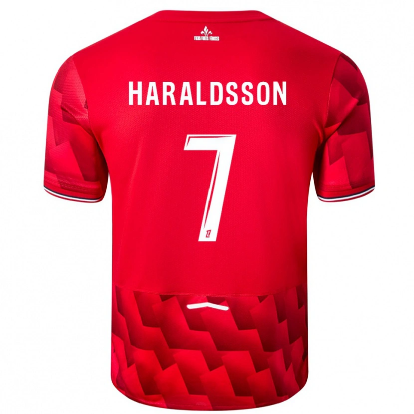 Danxen Dame Hákon Arnar Haraldsson #7 Rød Hvit Hjemmetrøye Drakt Trøye 2025/26 Skjorter T-Skjorte