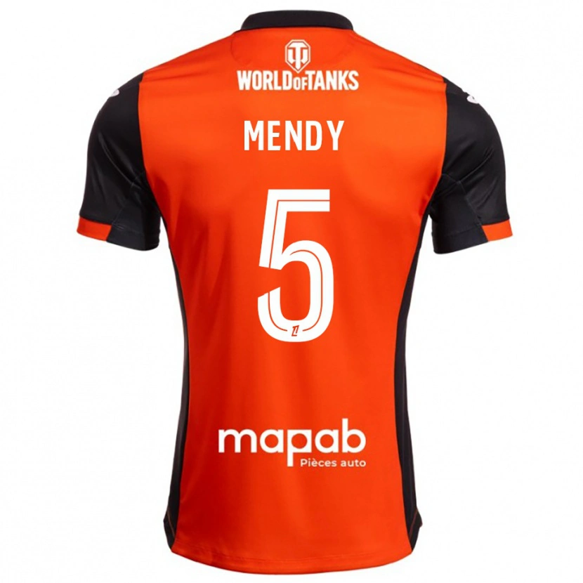 Danxen Dame Benjamin Mendy #5 Svart Oransje Hjemmetrøye Drakt Trøye 2025/26 Skjorter T-Skjorte