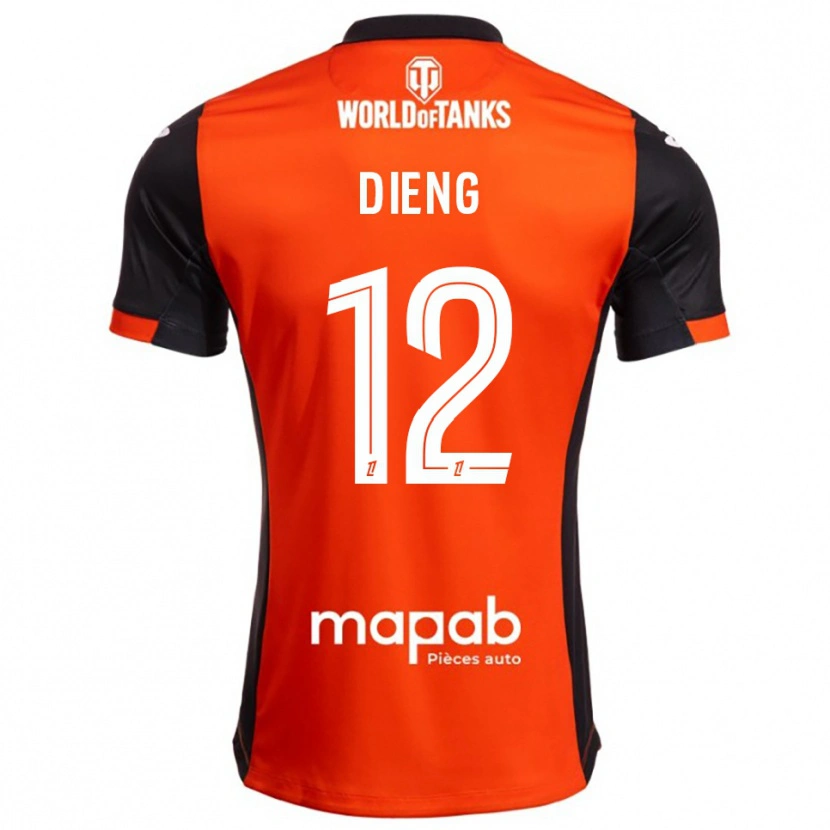 Danxen Dame Bamba Dieng #12 Svart Oransje Hjemmetrøye Drakt Trøye 2025/26 Skjorter T-Skjorte