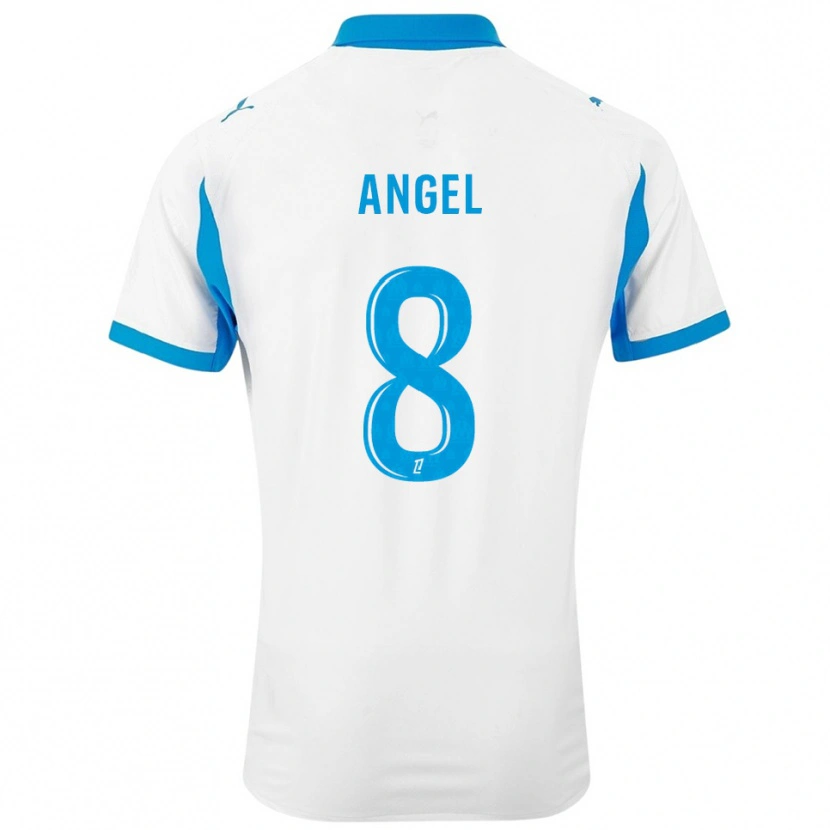 Danxen Dame Angel Gomes #8 Hvit Lyseblå Hjemmetrøye Drakt Trøye 2025/26 Skjorter T-Skjorte