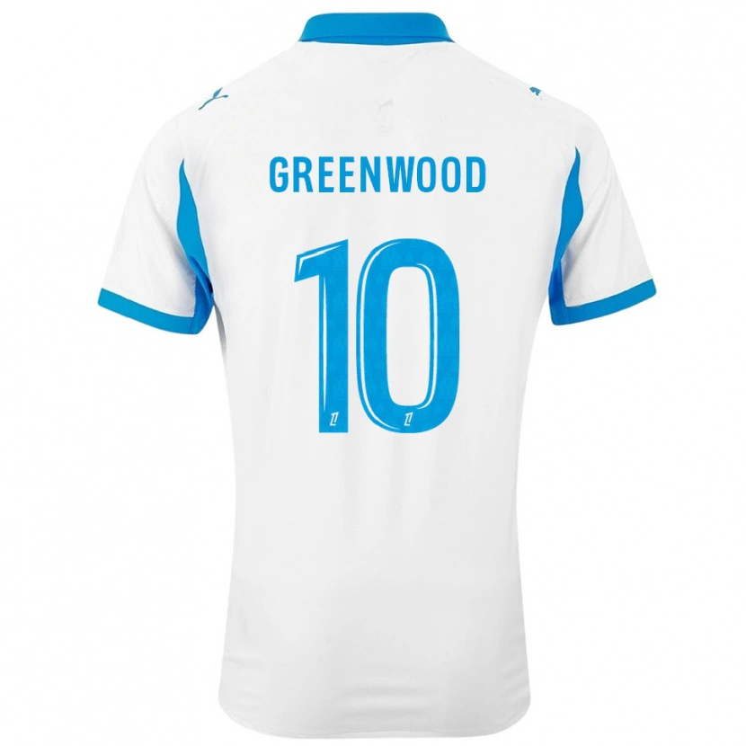Danxen Dame Mason Greenwood #10 Hvit Lyseblå Hjemmetrøye Drakt Trøye 2025/26 Skjorter T-Skjorte