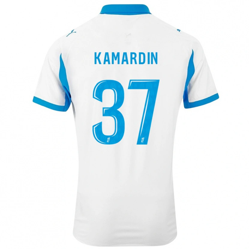 Danxen Dame Aaron Kamardin #37 Hvit Lyseblå Hjemmetrøye Drakt Trøye 2025/26 Skjorter T-Skjorte