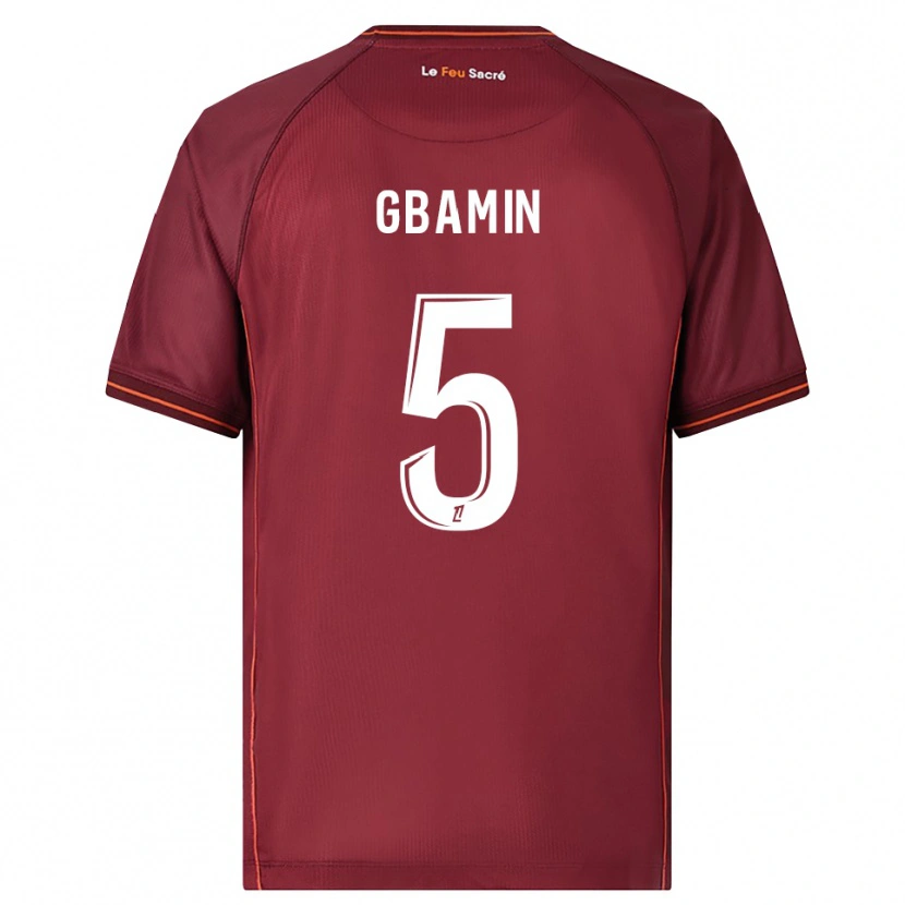 Danxen Dame Jean-Philippe Gbamin #5 Burgunder Hvit Hjemmetrøye Drakt Trøye 2025/26 Skjorter T-Skjorte