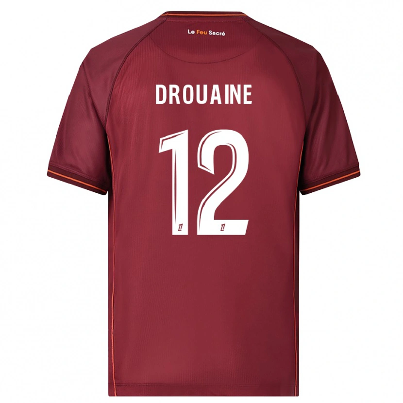 Danxen Dame Mathieu Drouaine #12 Burgunder Hvit Hjemmetrøye Drakt Trøye 2025/26 Skjorter T-Skjorte