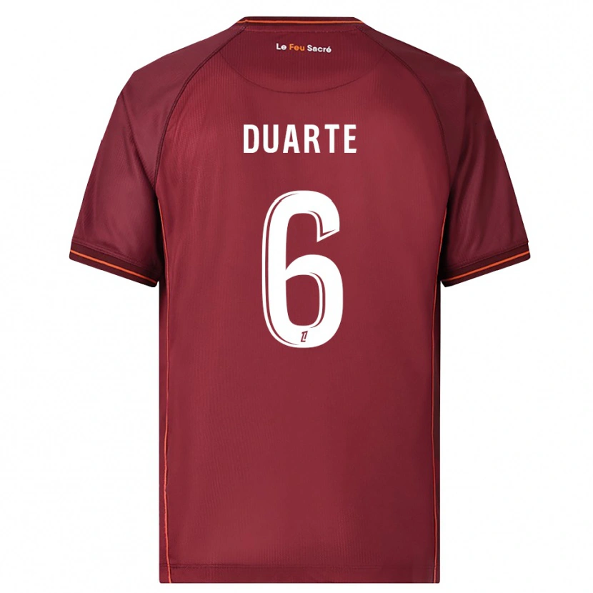 Danxen Dame Diego Duarte #6 Burgunder Hvit Hjemmetrøye Drakt Trøye 2025/26 Skjorter T-Skjorte