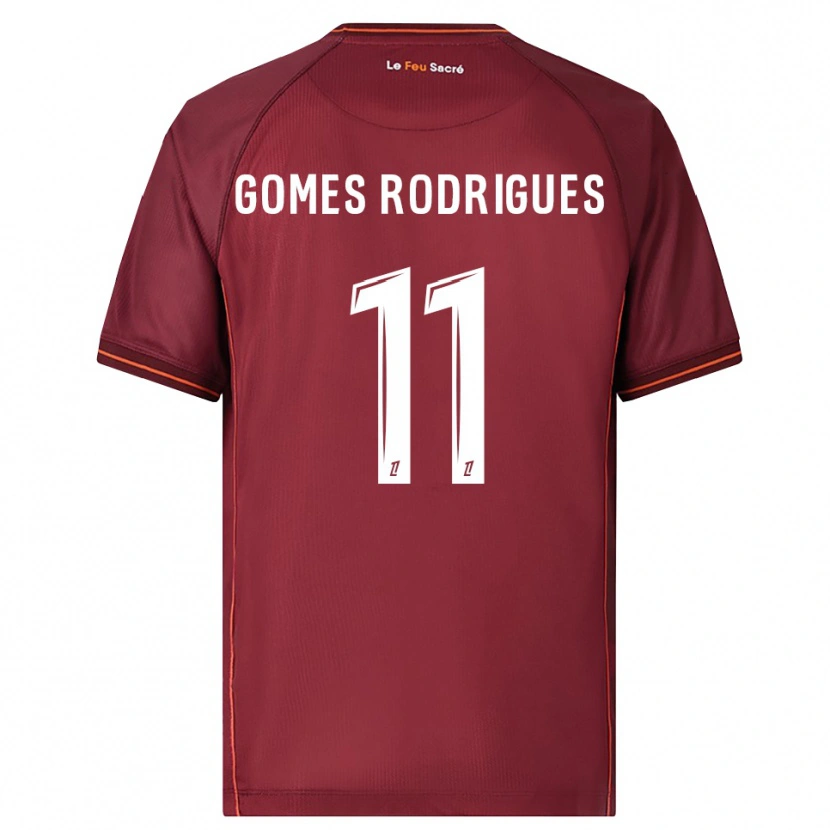 Danxen Dame Jess Gomes Rodrigues #11 Burgunder Hvit Hjemmetrøye Drakt Trøye 2025/26 Skjorter T-Skjorte