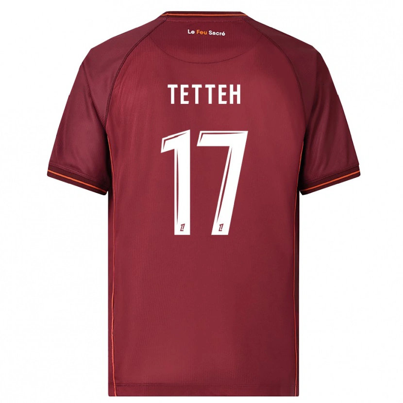 Danxen Dame Benjamin Tetteh #17 Burgunder Hvit Hjemmetrøye Drakt Trøye 2025/26 Skjorter T-Skjorte