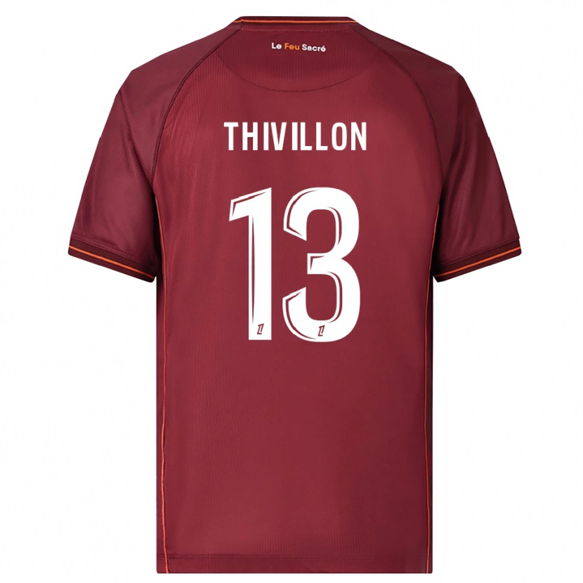 Danxen Dame Lina Thivillon #13 Burgunder Hvit Hjemmetrøye Drakt Trøye 2025/26 Skjorter T-Skjorte