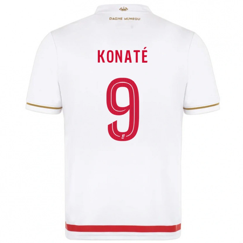 Danxen Dame Oumar Konaté #9 Rød Hvit Hjemmetrøye Drakt Trøye 2025/26 Skjorter T-Skjorte
