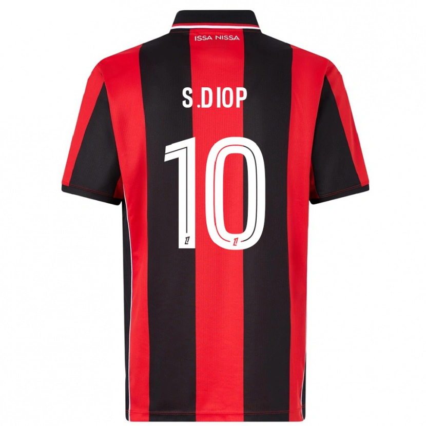 Danxen Dame Sofiane Diop #10 Rød Svart Hjemmetrøye Drakt Trøye 2025/26 Skjorter T-Skjorte