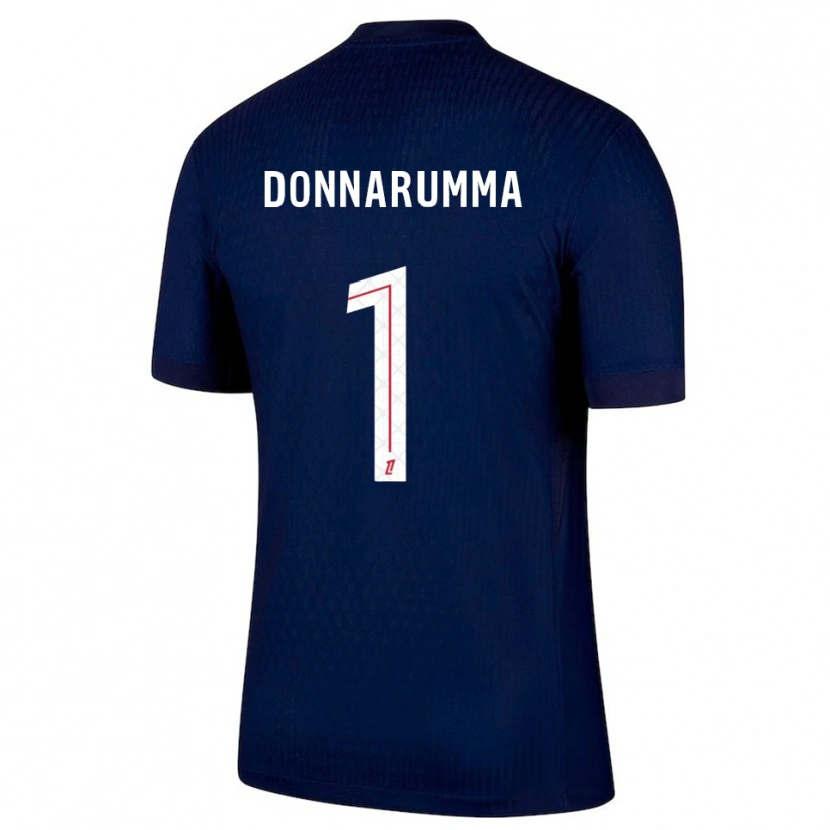 Danxen Dame Gianluigi Donnarumma #1 Marineblå Rød Hjemmetrøye Drakt Trøye 2025/26 Skjorter T-Skjorte