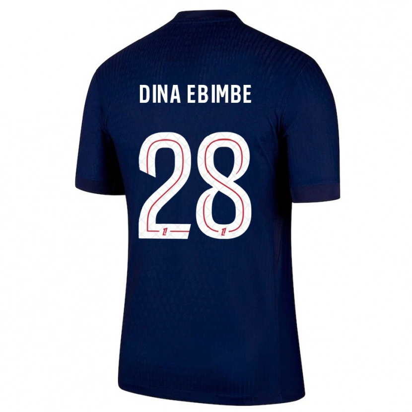 Danxen Dame Eric Junior Dina Ebimbe #28 Marineblå Rød Hjemmetrøye Drakt Trøye 2025/26 Skjorter T-Skjorte